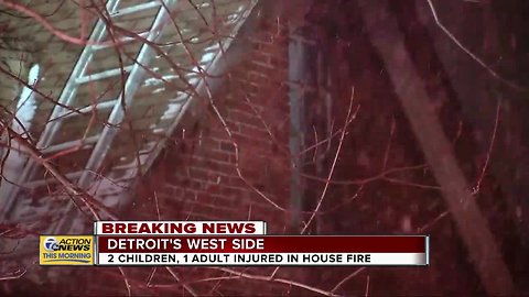 Two children, one adult injured in house fire on Detroit's west side