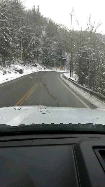 Driving home from work.