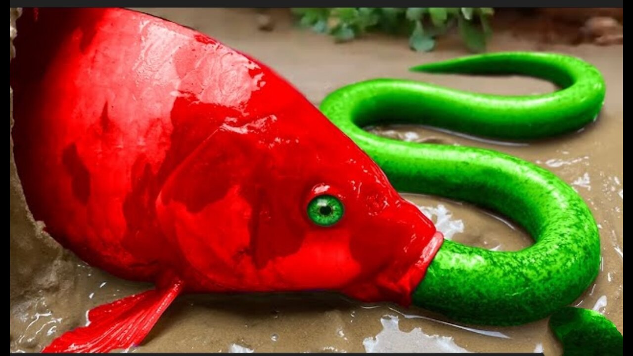 Colorful Fish Funny Experiment Video - Spotted Fish,Electric Eel | Primitive Cooking