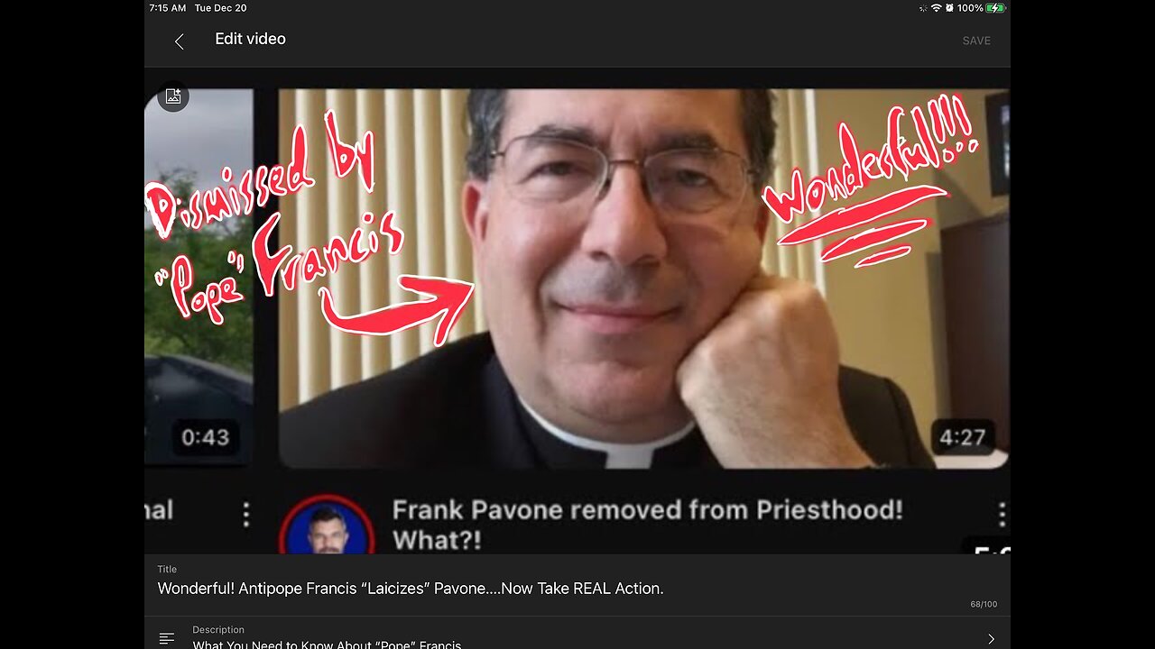 Wonderful! Antipope Francis “Laicizes” Pavone….Now Take REAL Action.