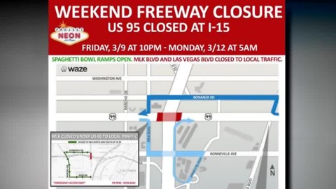 U.S. 95 to be closed at Interstate-15