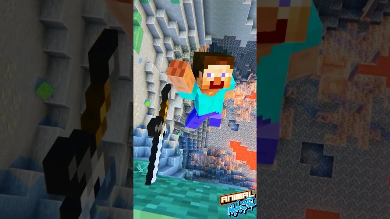 Minecraft Kratos Jumps off Cliff #Shorts