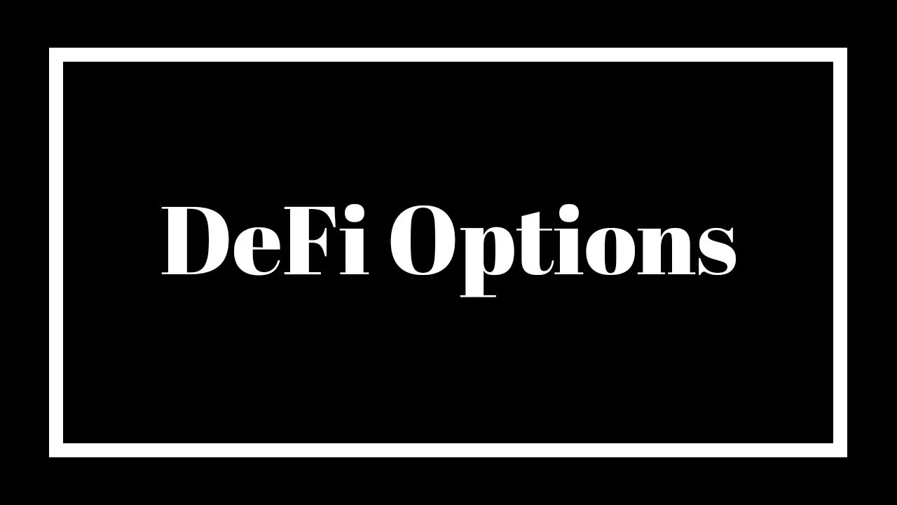 DeFi On Chain Options