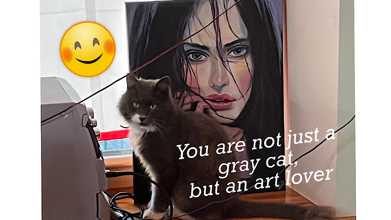 I'm not just a grey cat, I love art - paintings and music!