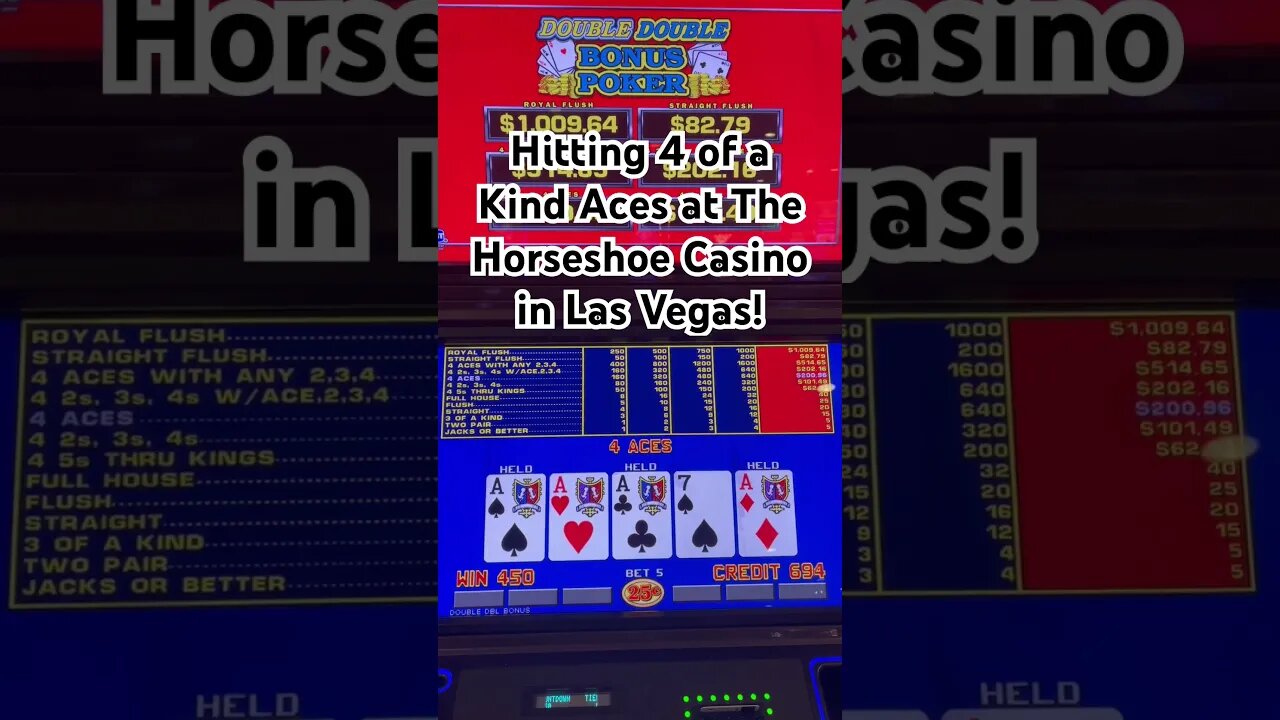 Hitting 4 ACES in a Vegas Casino! #videopoker #lasvegas #gambling