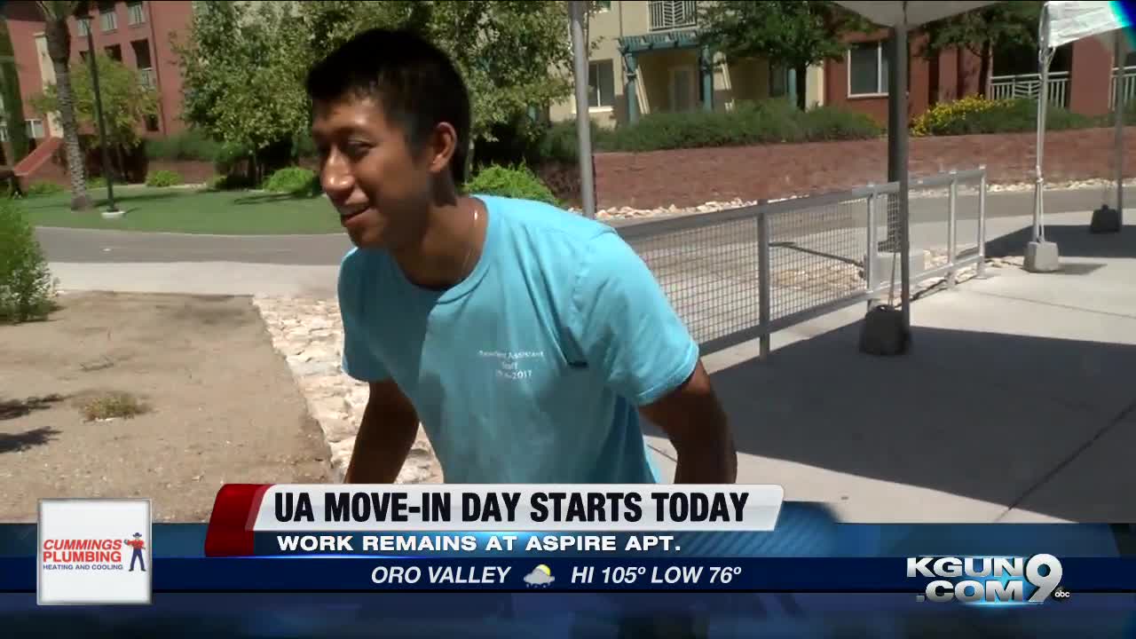 Move-in days at University of Arizona are Thursday and Friday