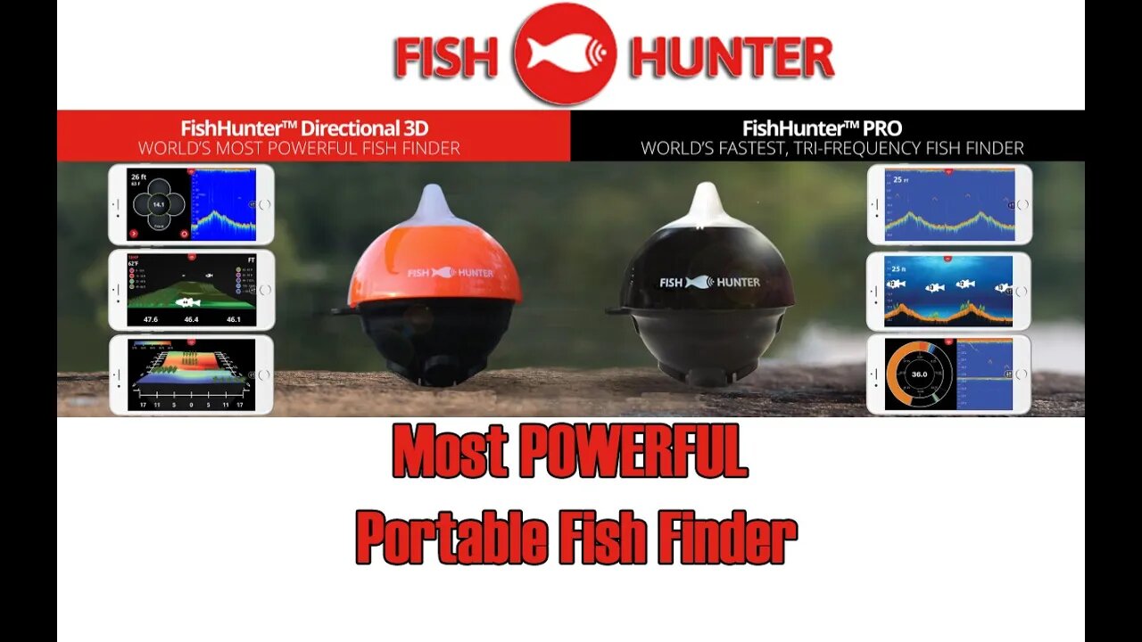 Most Powerful Portable FishFinders Ever PERIOD: The FishHunter Directional 3D & Pro!