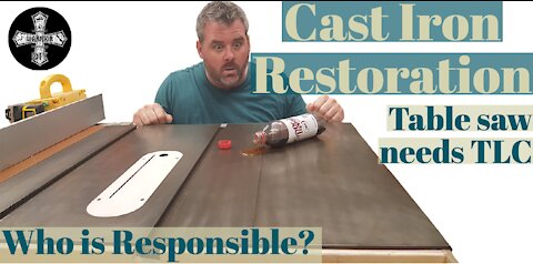 How to restore cast iron top - Delta Unisaw restoration DIY