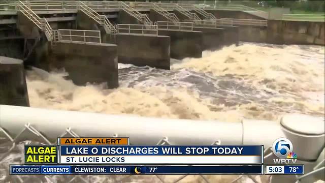 Lake Okeechobee discharges from St. Lucie Lock to stop Tuesday