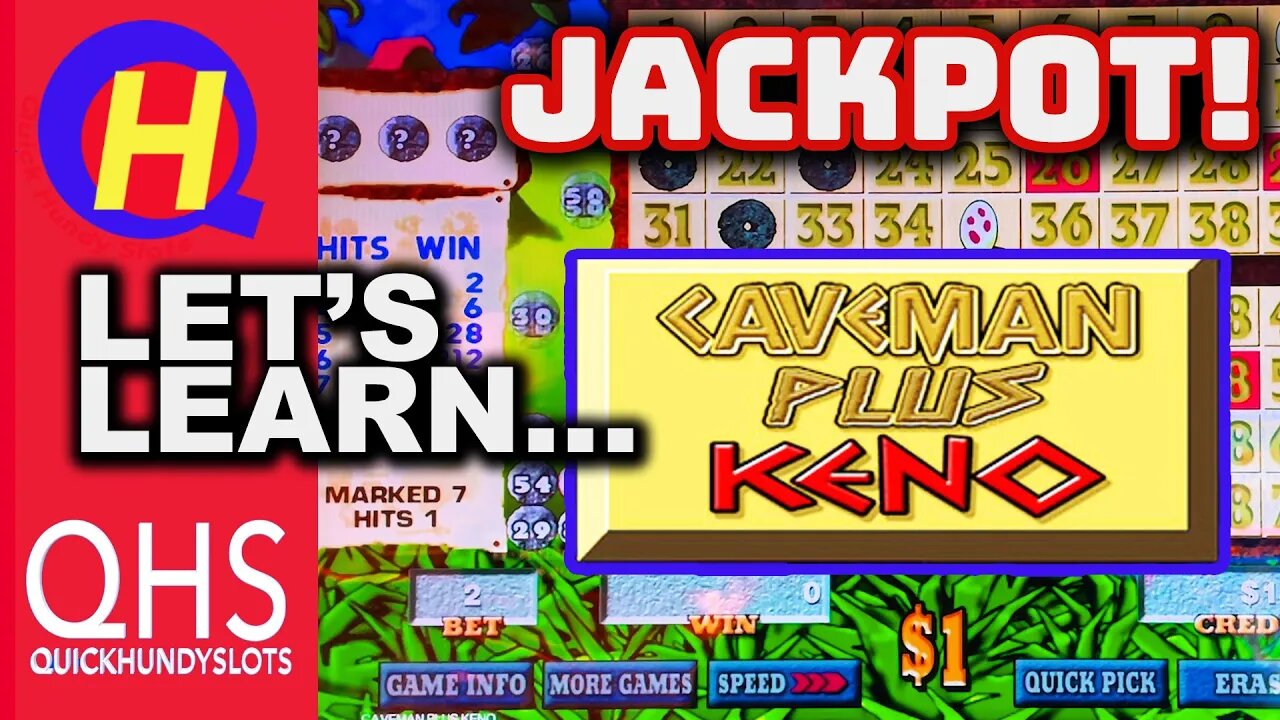 Caveman Keno Jackpot!!! Let's Learn How to Play CAVEMAN PLUS KENO! #KENONATION