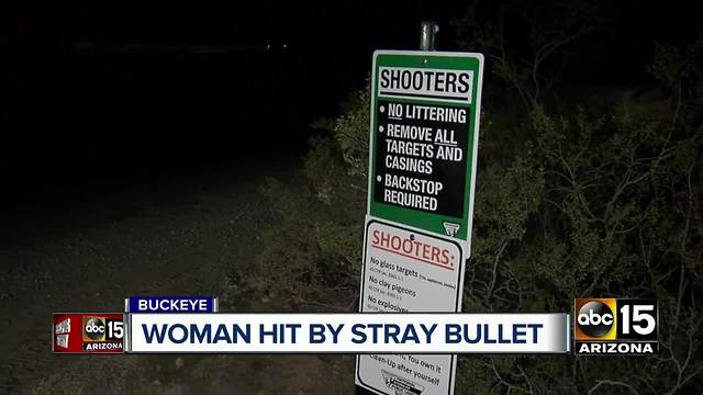 Woman hit by stray bullet in Buckeye