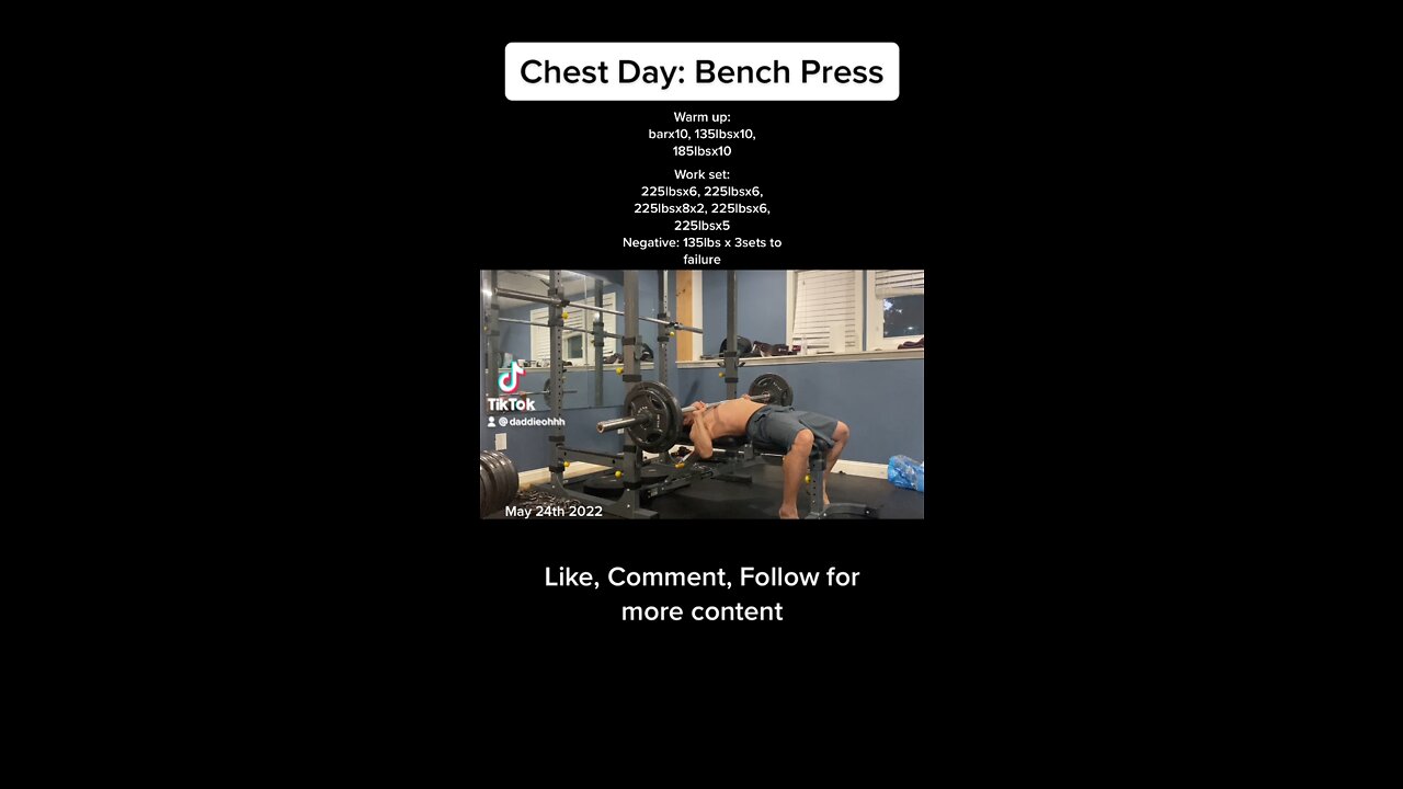 Chest day bench press routine 225lbs