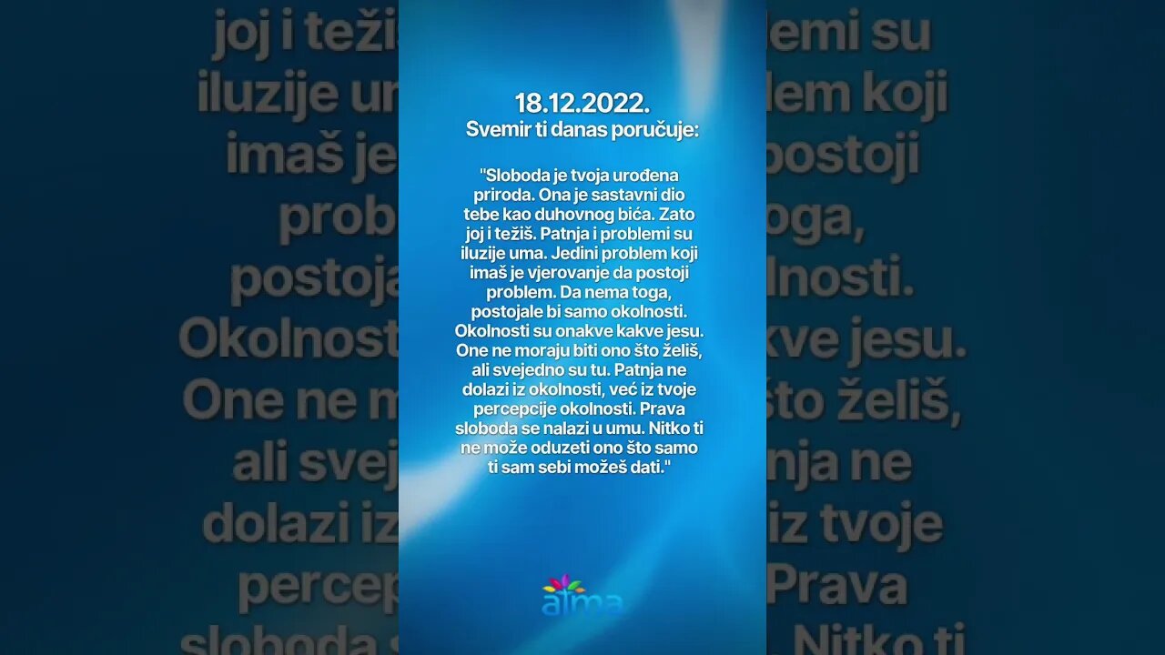 Poruka Svemira 18.12.2022. 💙