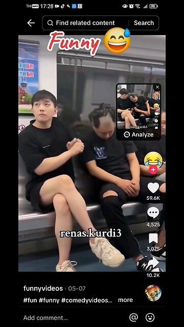 Unexpected Encounter on the Train VD: A man on a train discovers a surprising sight next to him,