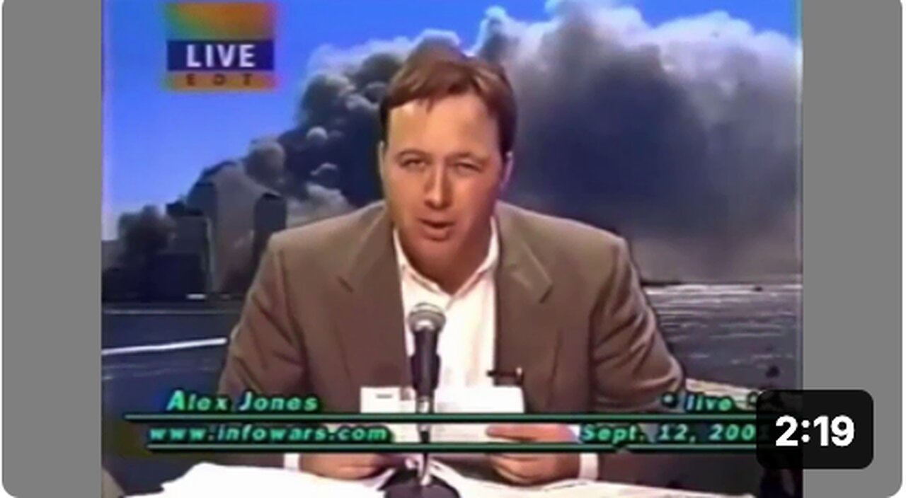 🇮🇱🇺🇸 Alex Jones said this a day after 9/11, Sep 12, 2001 btw