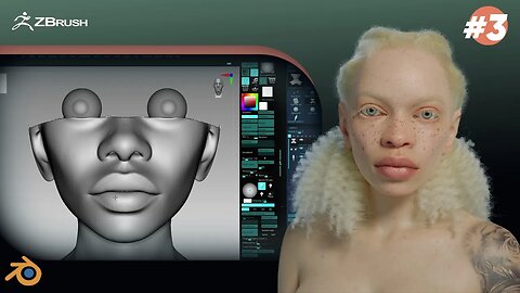 creating the Albino Character using Blender- 3D Timelapse part 3