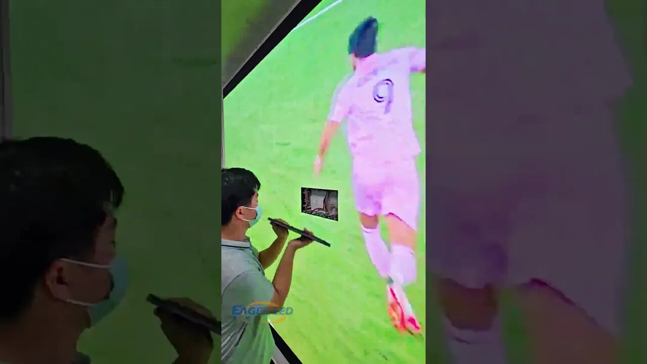 I saw Messi on the LED screen.#ledvideowall #eagerled #leddisplay #ledwall #ledmodule #shorts