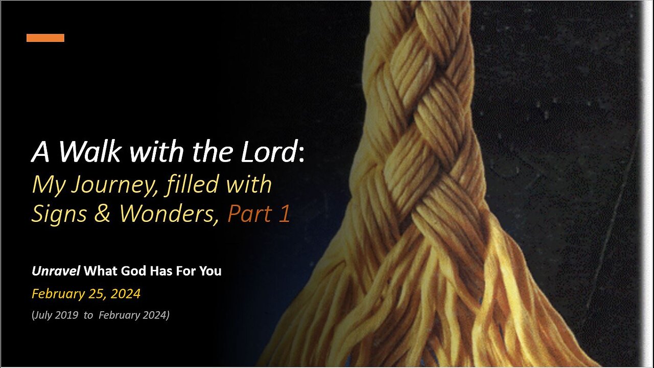 A Walk With The Lord: My Journey, Part 1