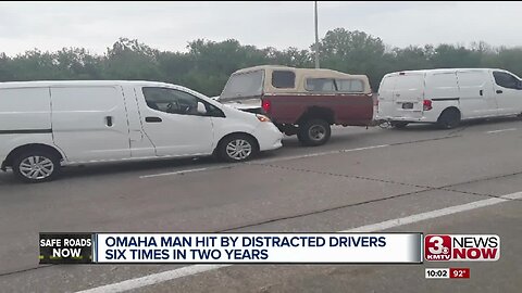 Omaha man hit by distracted driver six times in two years