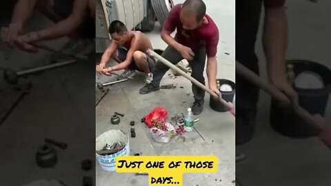 He was SMACKED right in the…