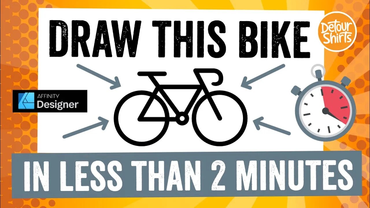 How to Draw a Bike Easy Step by Step. Drawing a Bicycle Quick Design for T-shirts and Stickers.