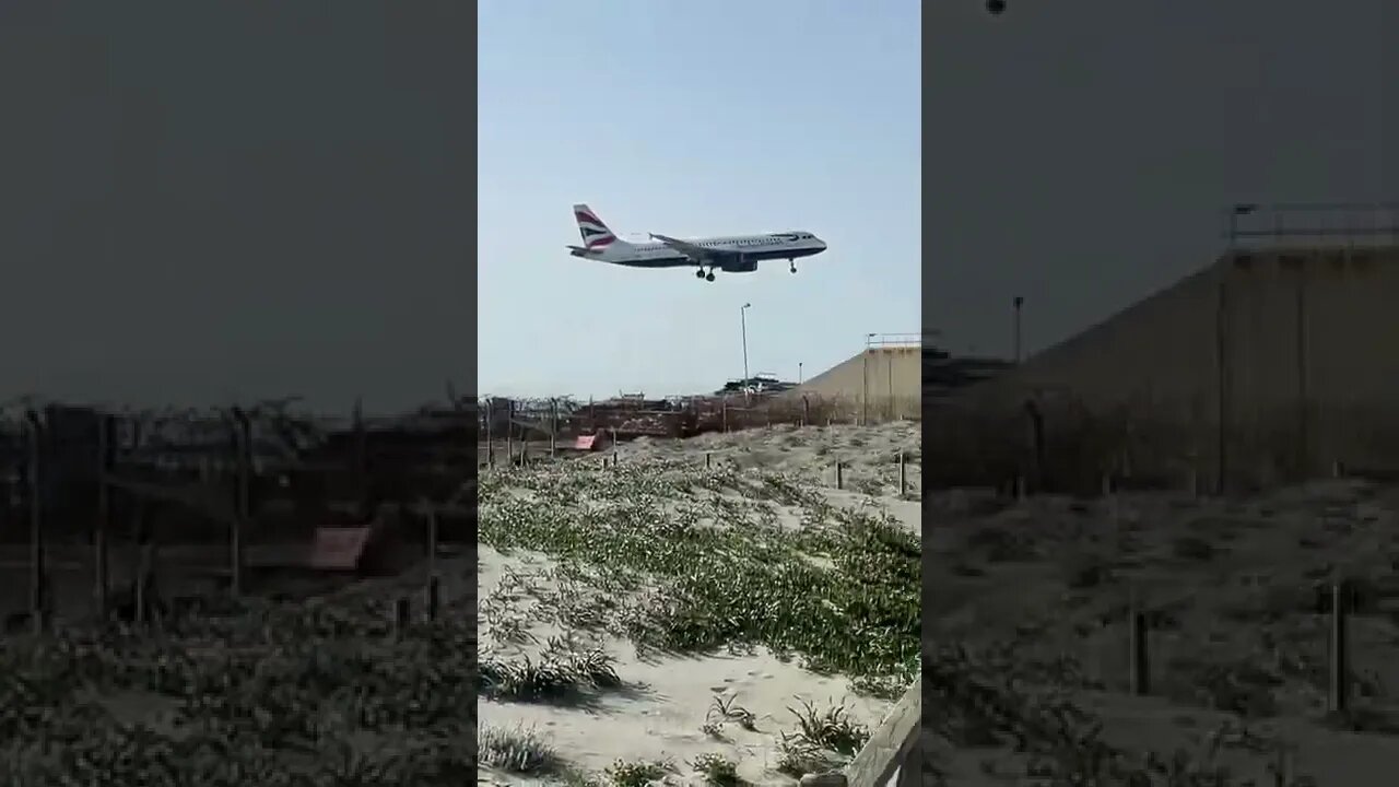 Beach Fly Over! The Beach is Next to the Tarmac! #shorts