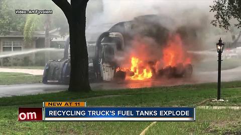 Natural gas recycling truck explodes in Tampa neighborhood