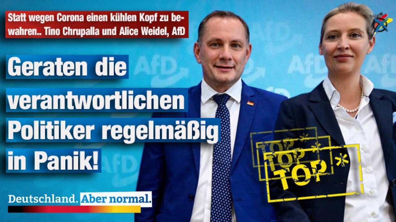 Statt wegen Corona einen kühlen Kopf zu bewahren.. Tino Chrupalla und Alice Weidel, AfD