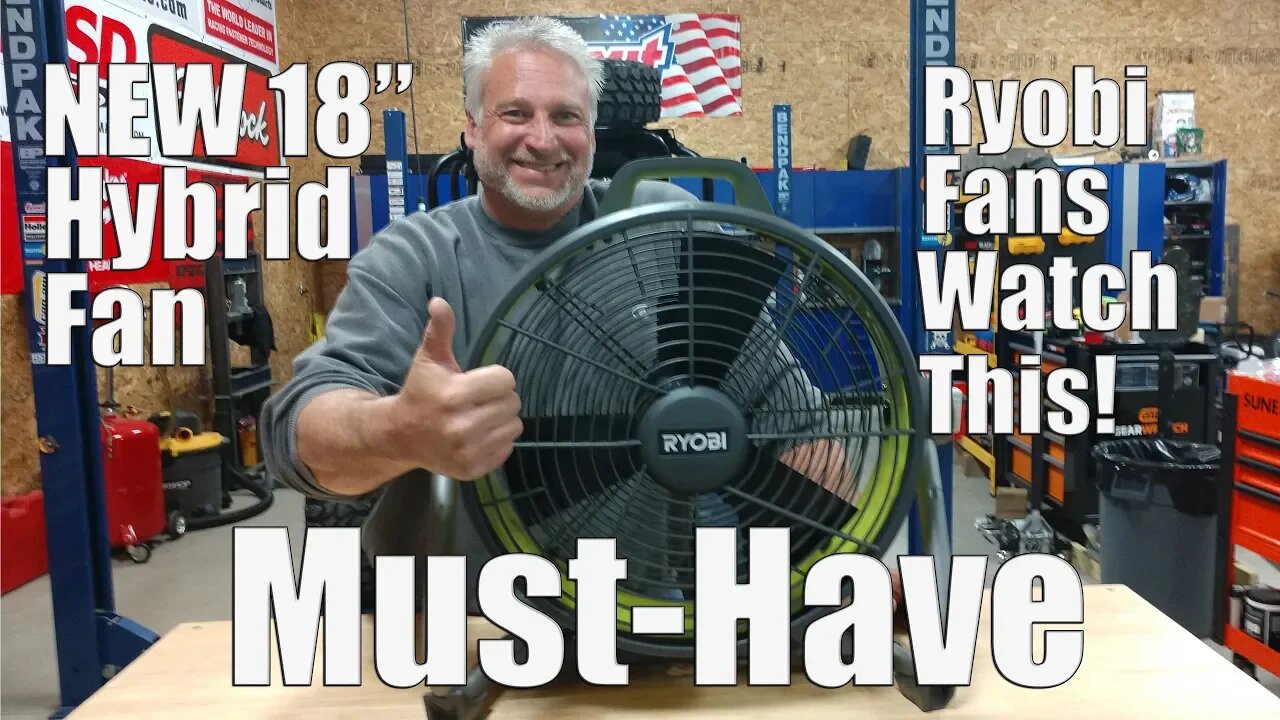 New Metal Ryobi 18V Hybrid Air Cannon 18" Fan Review P3340