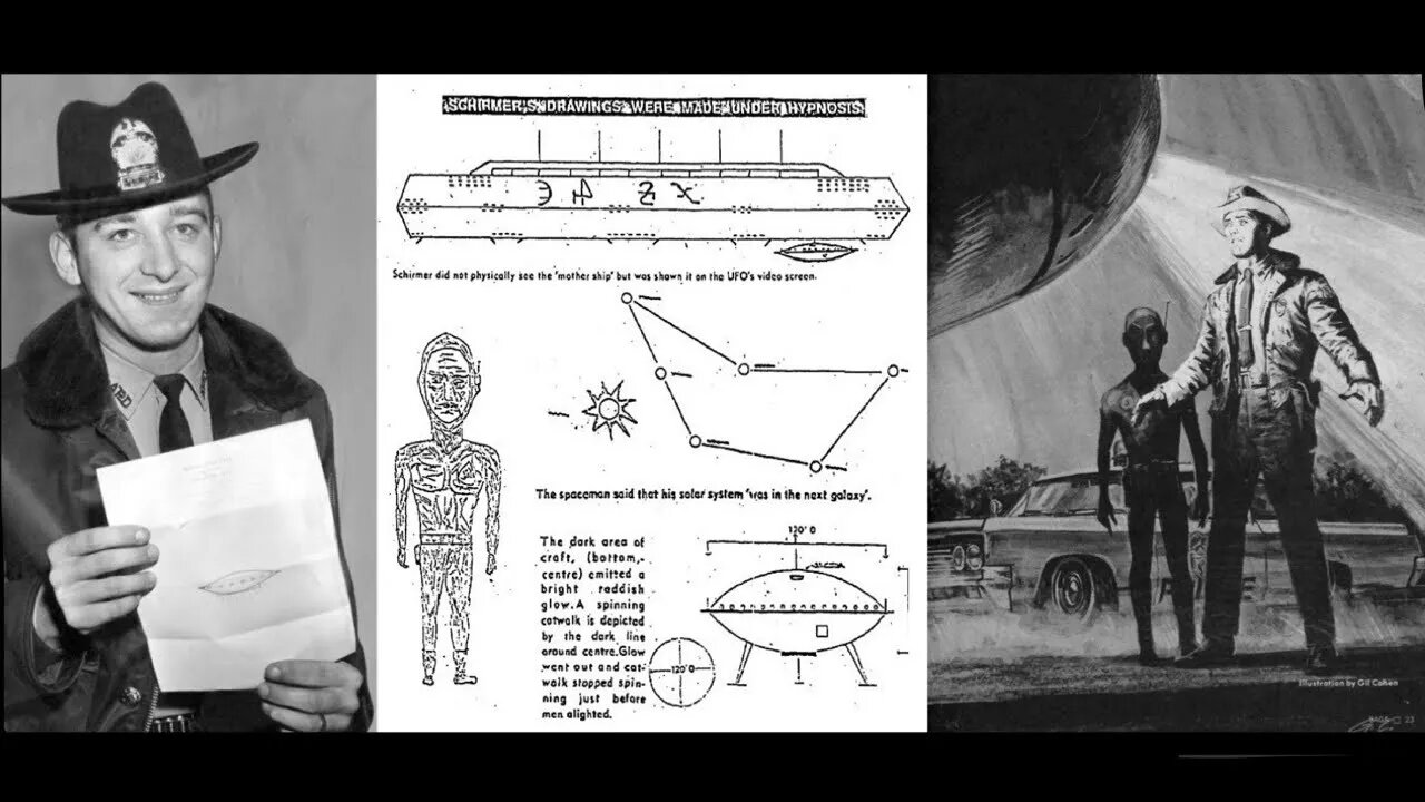 Police officer Herbert Schirmer describes the inside of a UFO after his abduction experience in 1967