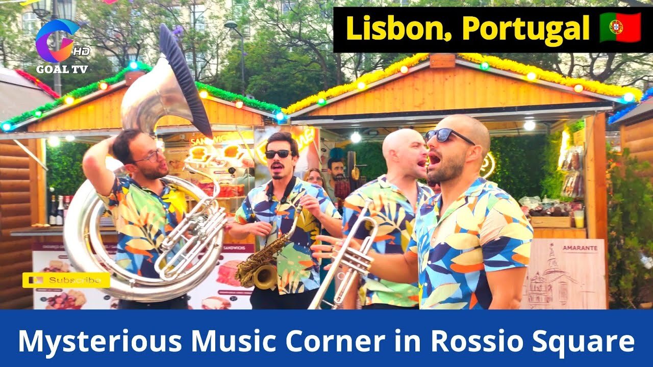 Mysterious Music Corner in Rossio Square Lisbon Portugal