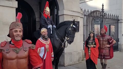 Roman soldiers pose with the kings guard #halloween