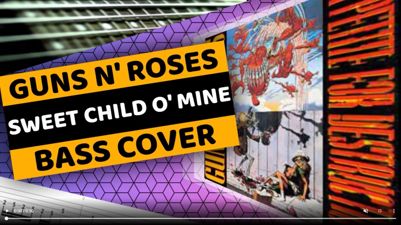 Guns N' Roses - Sweet Child O' Mine - Bass Cover & Tabs