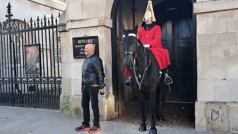 Horse bites tourist holding a baby (ARNI THE TOURISTHATER)#horseguardsparade