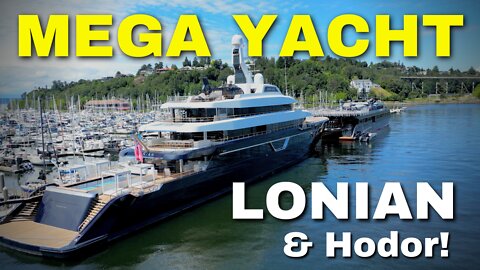 $160M MEGA YACHT "Lonian" & her 215 foot support vessel "Hodor" in Seattle, WA! [MV FREEDOM]