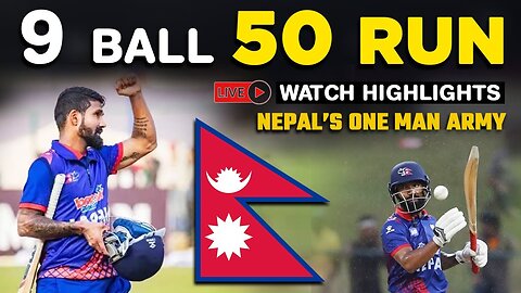 Nepali cricketer Dipendra Airee 50 off 9 balls | Nepal Vs Mongolia highlights Asian Games 2023