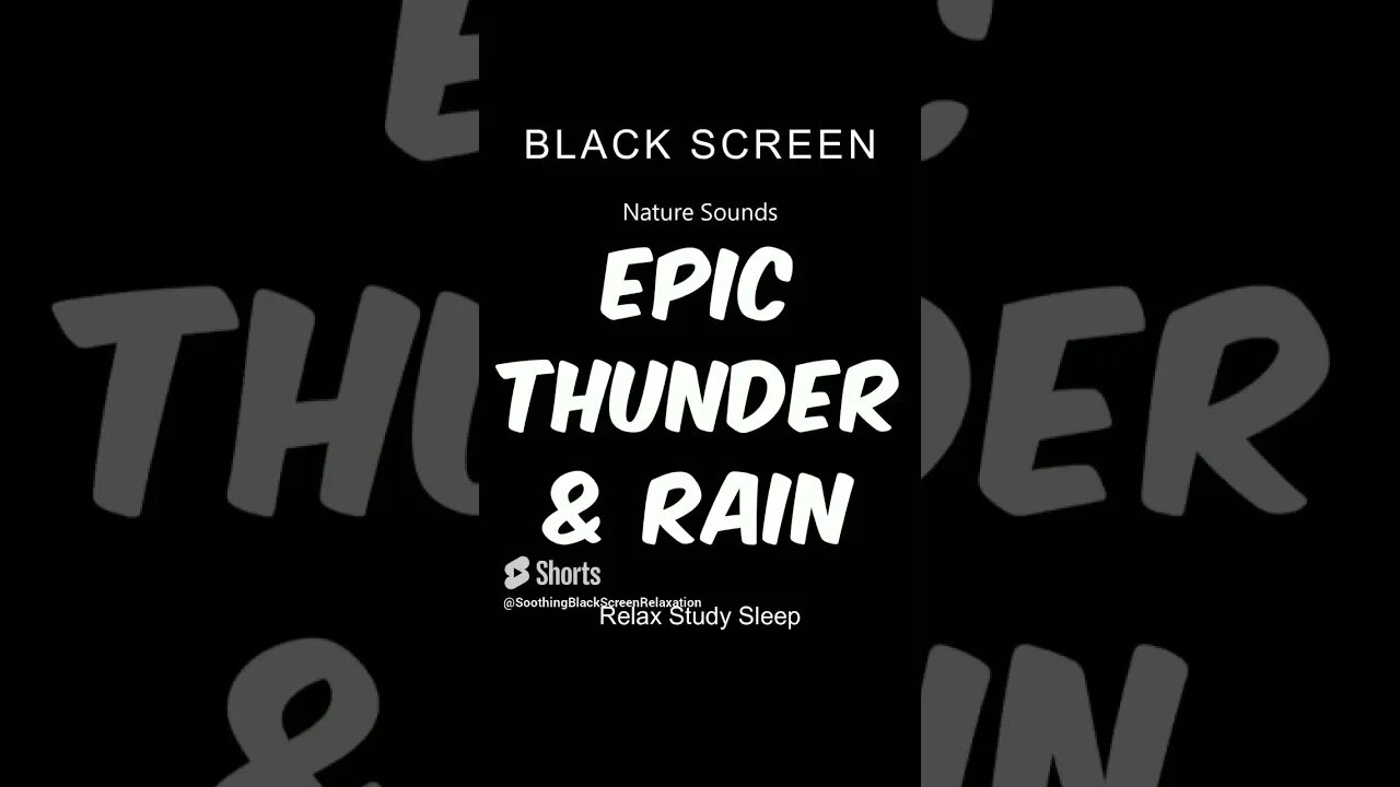 Soothing Rain & Thunder Sound Relax Sleep Study #shorts #blackscreen #whitenoise