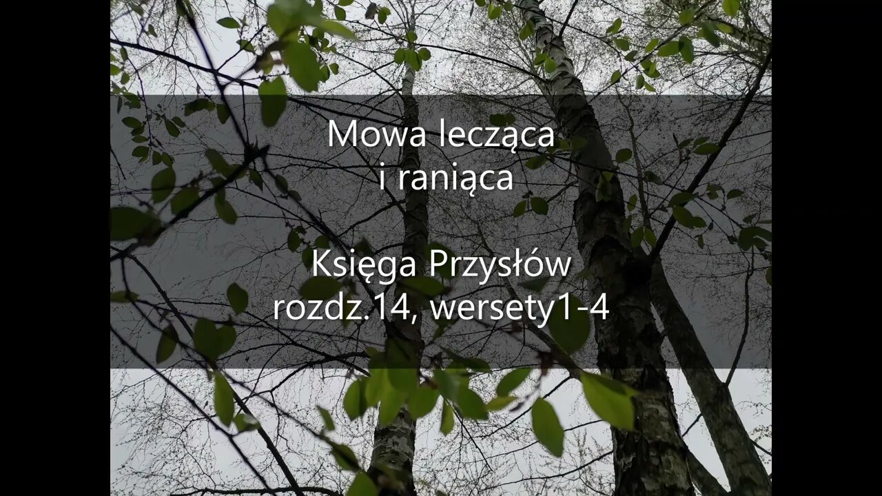 Mowa lecząca i raniąca Księga Przysłów rozdz.15, wersety 1-4