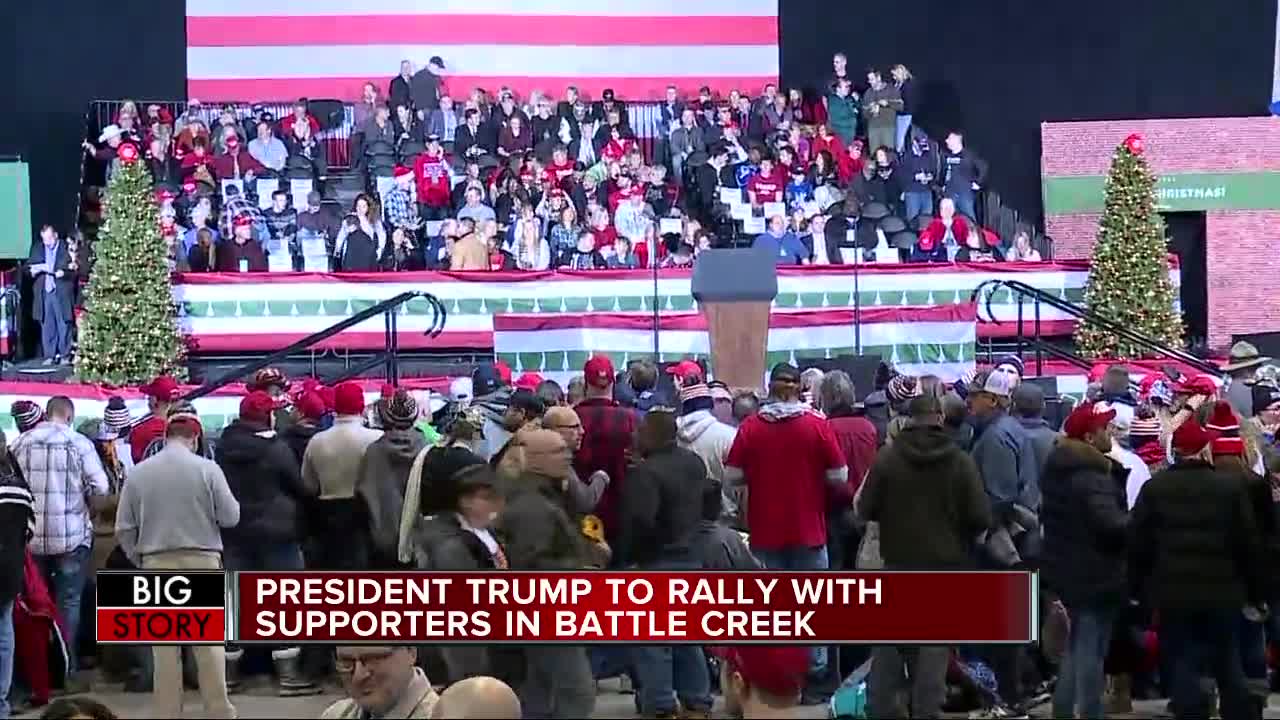 President Trump, Vice President Mike Pence in Battle Creek for rally