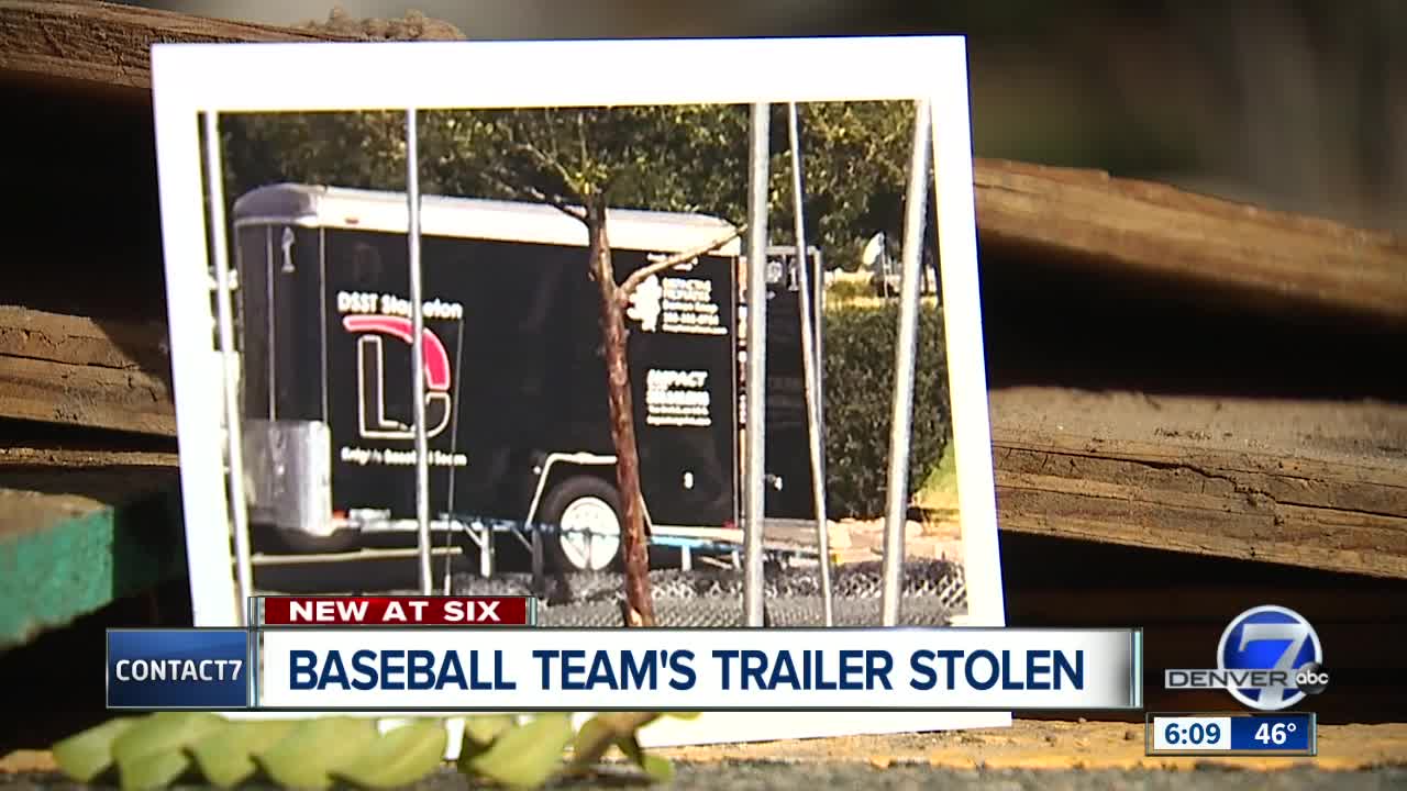 Baseball team's trailer stolen