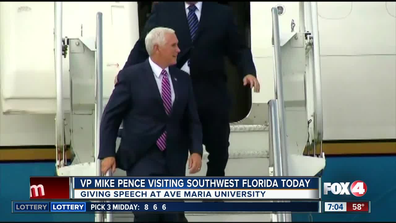 V.P. Mike Pence will give a speech at Ave Maria University in Collier County