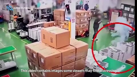 Surveillance video captured lithium batteries exploding at a battery plant in Hwaseong, South Korea