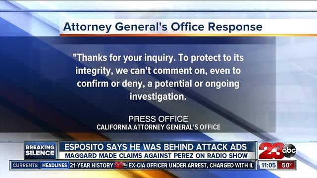 State Attornery General's Office allegedly looking into allegations made by Supervisor Mike Maggard