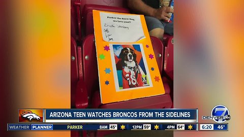 Arizona teen watches Broncos from the sidelines