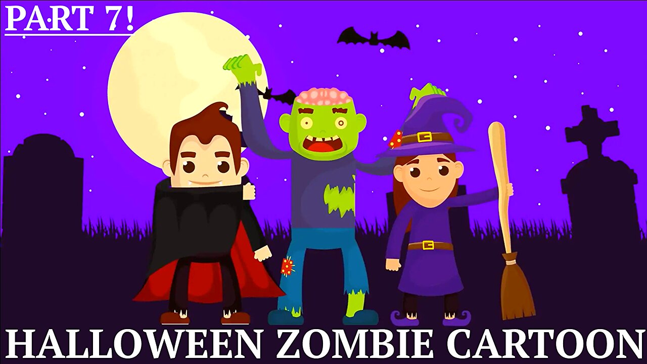 Halloween Zombie Children Cartoon - Spooky Halloween Night Cartoon