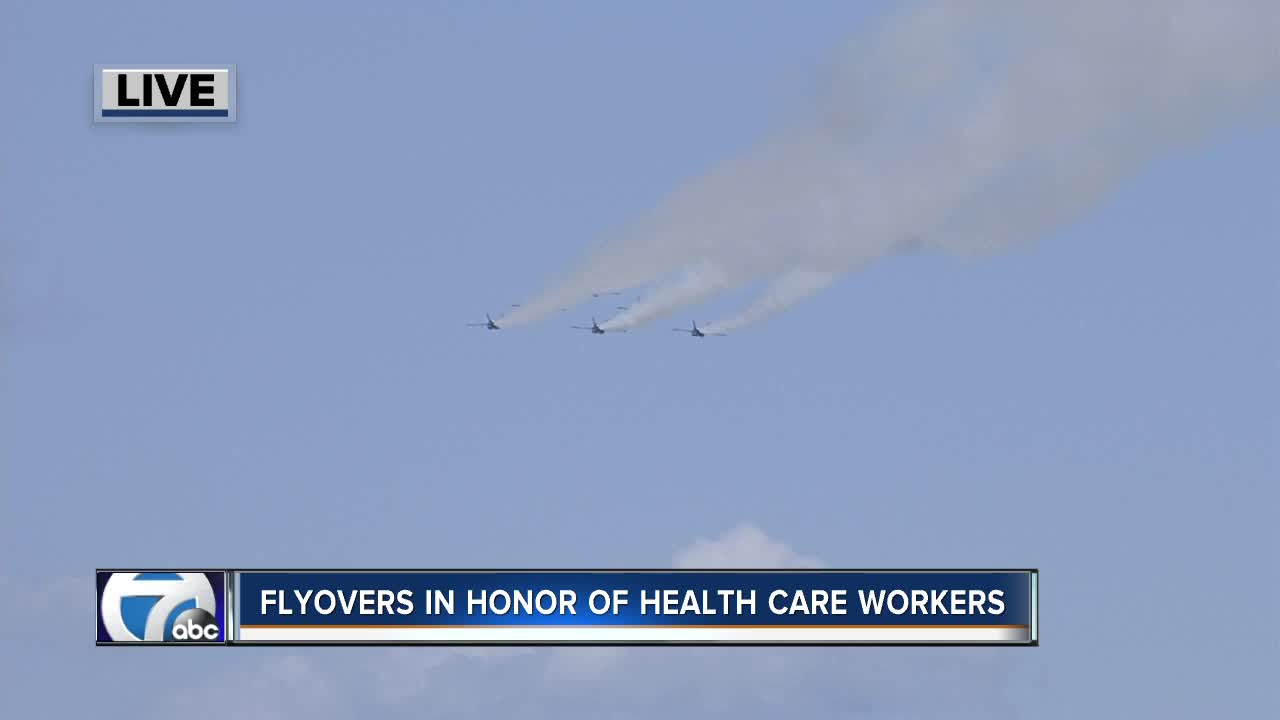 Blue Angels fly over metro Detroit in honor of health care workers