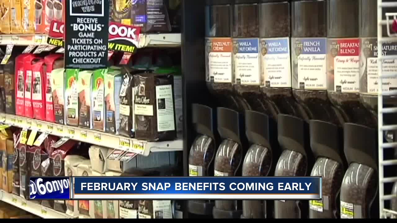 Food stamp recipients will receive their February allowance Jan. 20