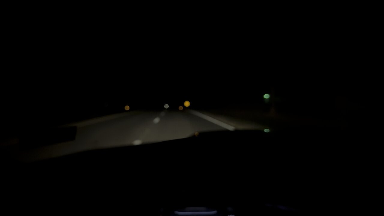 Driving down the road at midnight just chilling