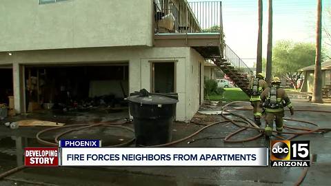 Phoenix apartment fire displaces several families