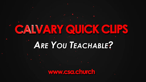 Are You Teachable?